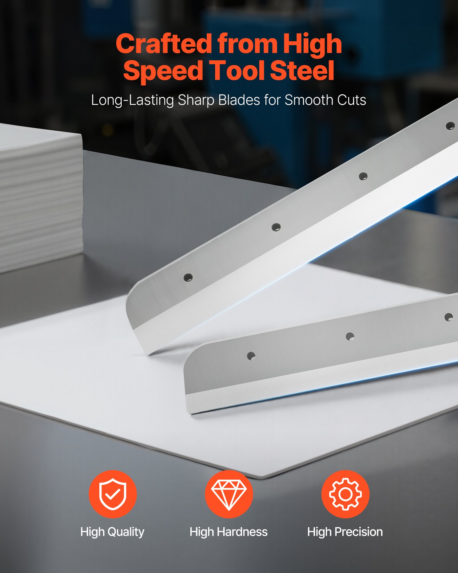 VEVOR Electric Paper Cutter, Heavy Duty Metal Paper Cutter Machine, 450 mm Cutting Width, 40 mm Cutting Thickness, Electric Guillotine Trimmer with Infrared Function and Spare Blade