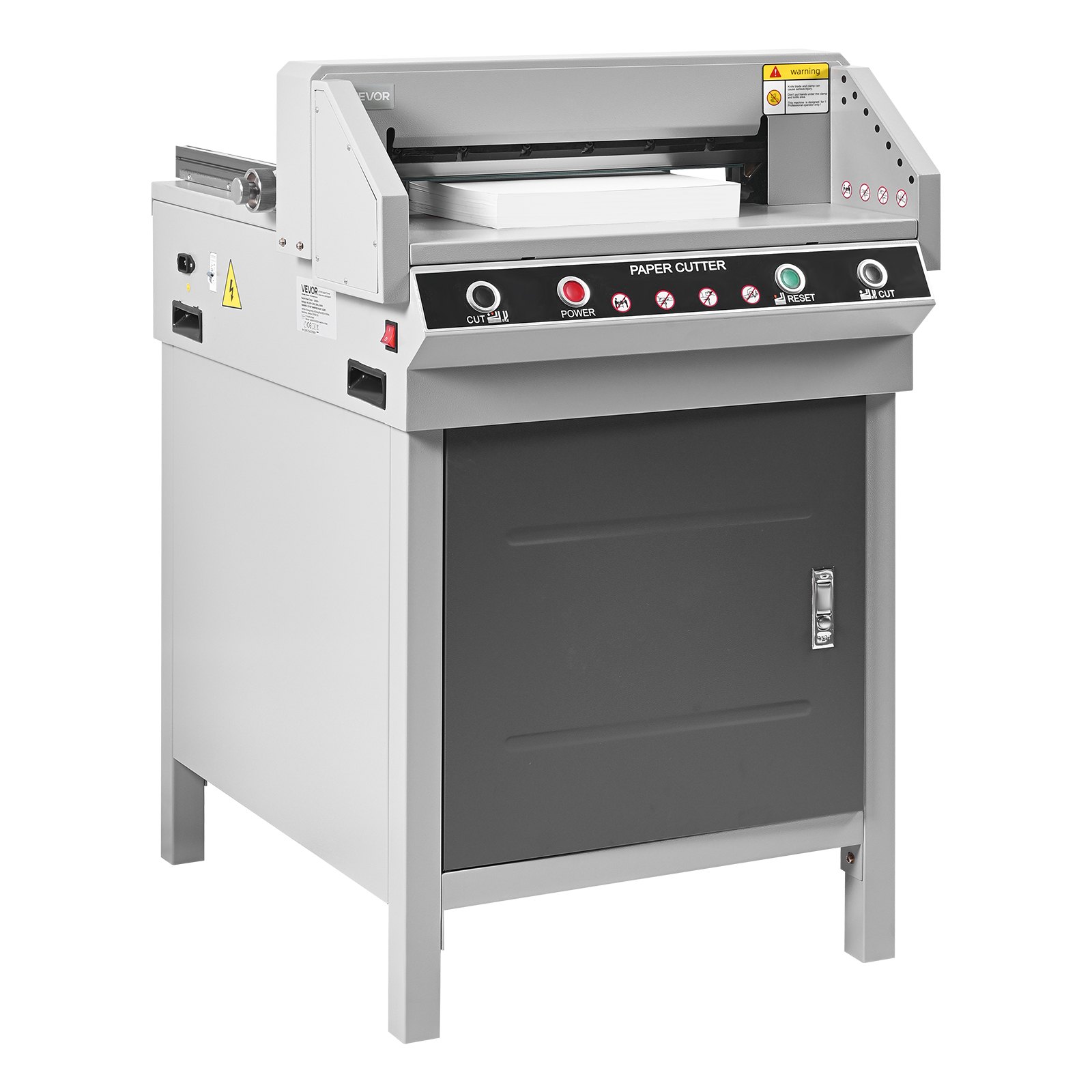 VEVOR Electric Paper Cutter, Heavy Duty Metal Paper Cutter Machine, 450 mm Cutting Width, 40 mm Cutting Thickness, Electric Guillotine Trimmer with Infrared Function and Spare Blade