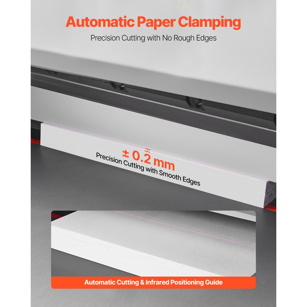 VEVOR Electric Paper Cutter, Metal Hydraulic Paper Cutter Machine, 28 inch Cutting Width, 3.03 inch Cutting Thickness, Large Size Electric Guillotine Trimmer with Infrared Function and Spare Blade