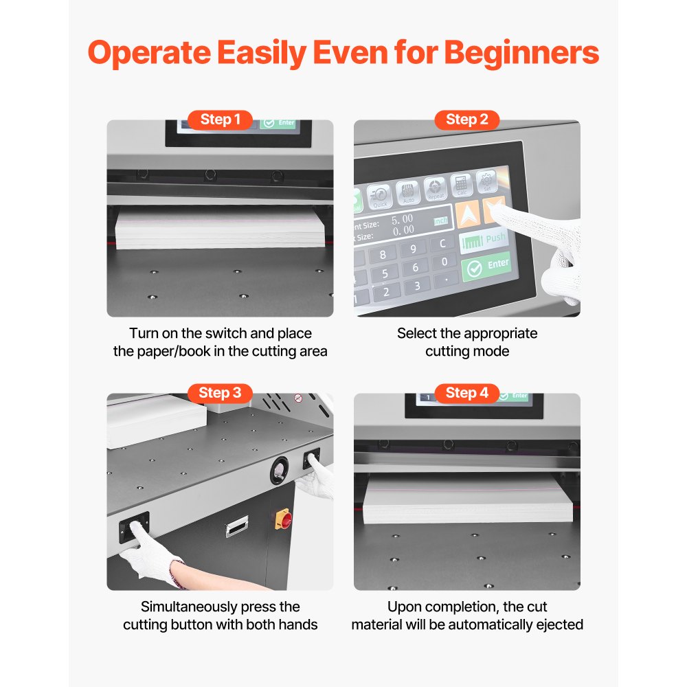 VEVOR Electric Paper Cutter, Metal Hydraulic Paper Cutter Machine, 28 inch Cutting Width, 3.03 inch Cutting Thickness, Large Size Electric Guillotine Trimmer with Infrared Function and Spare Blade