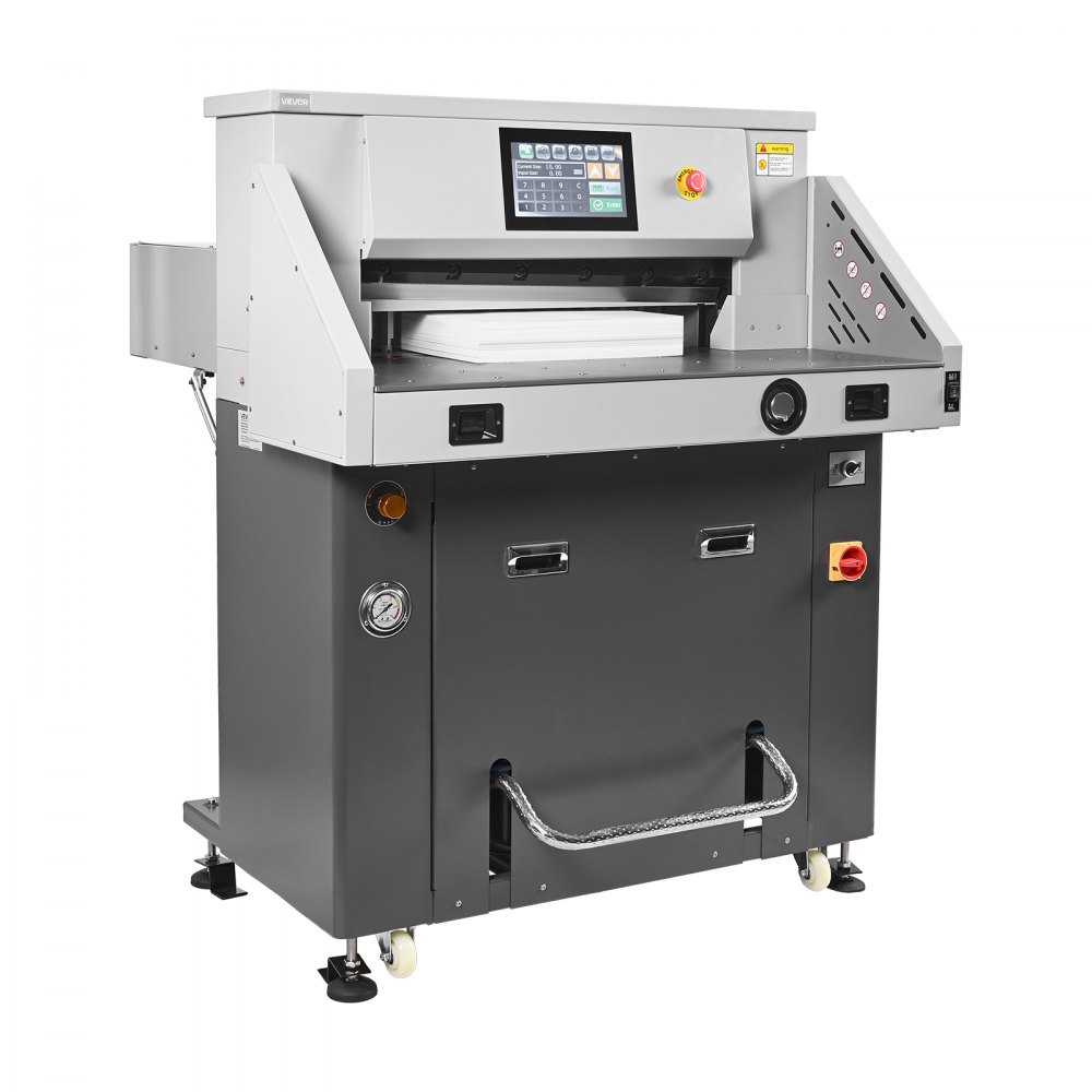 VEVOR Electric Paper Cutter, Metal Hydraulic Paper Cutter Machine, 28 inch Cutting Width, 3.03 inch Cutting Thickness, Large Size Electric Guillotine Trimmer with Infrared Function and Spare Blade
