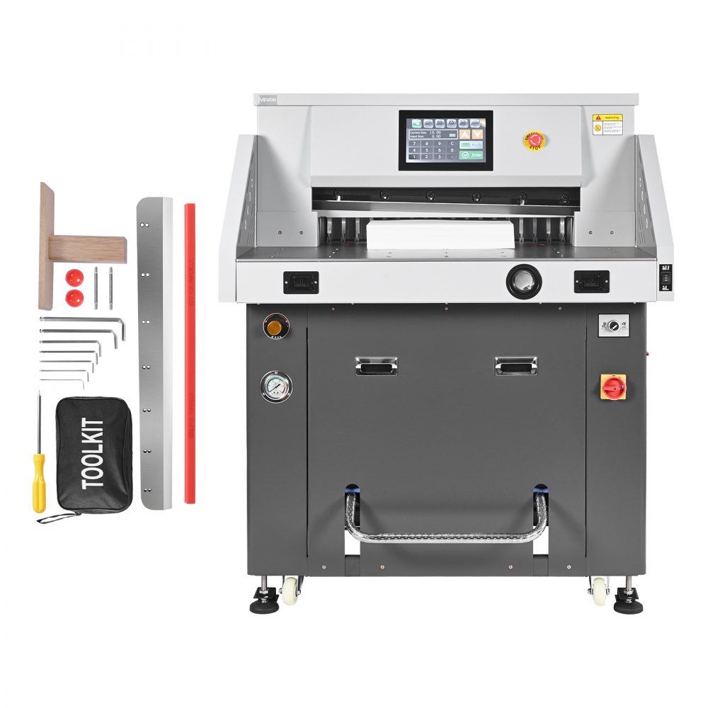 VEVOR Electric Paper Cutter, Metal Hydraulic Paper Cutter Machine, 28 inch Cutting Width, 3.03 inch Cutting Thickness, Large Size Electric Guillotine Trimmer with Infrared Function and Spare Blade