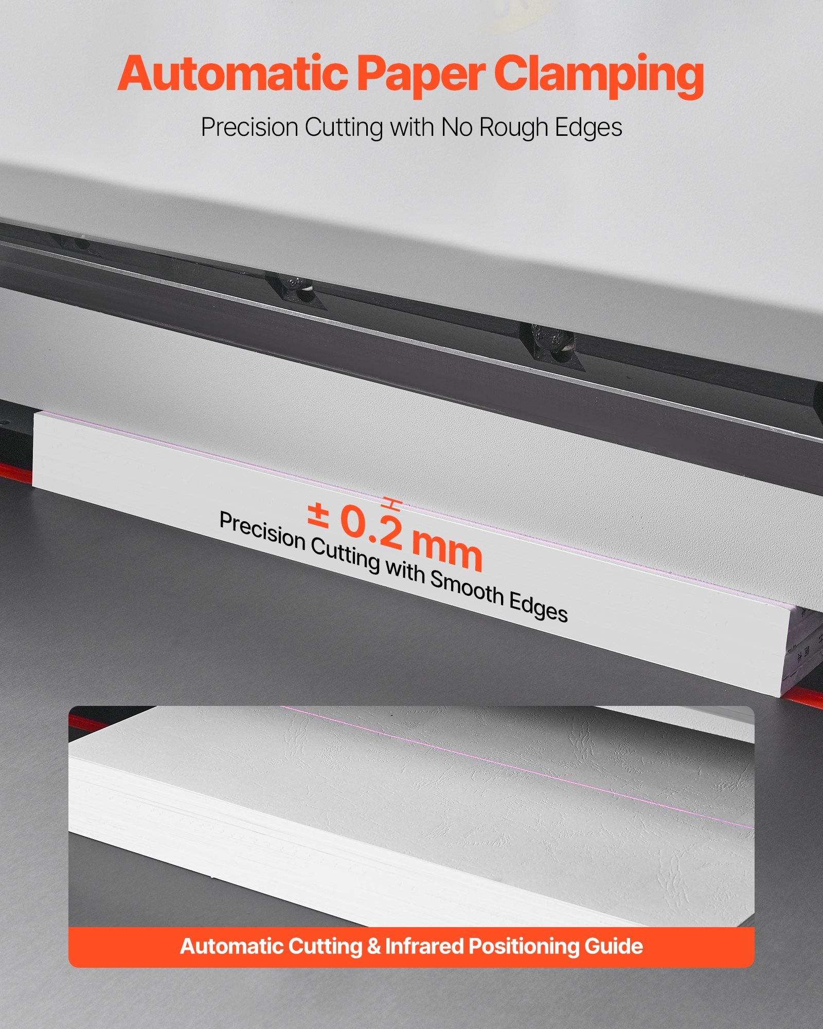 VEVOR Electric Paper Cutter, Metal Hydraulic Paper Cutter Machine, 28 inch Cutting Width, 3.03 inch Cutting Thickness, Large Size Electric Guillotine Trimmer with Infrared Function and Spare Blade