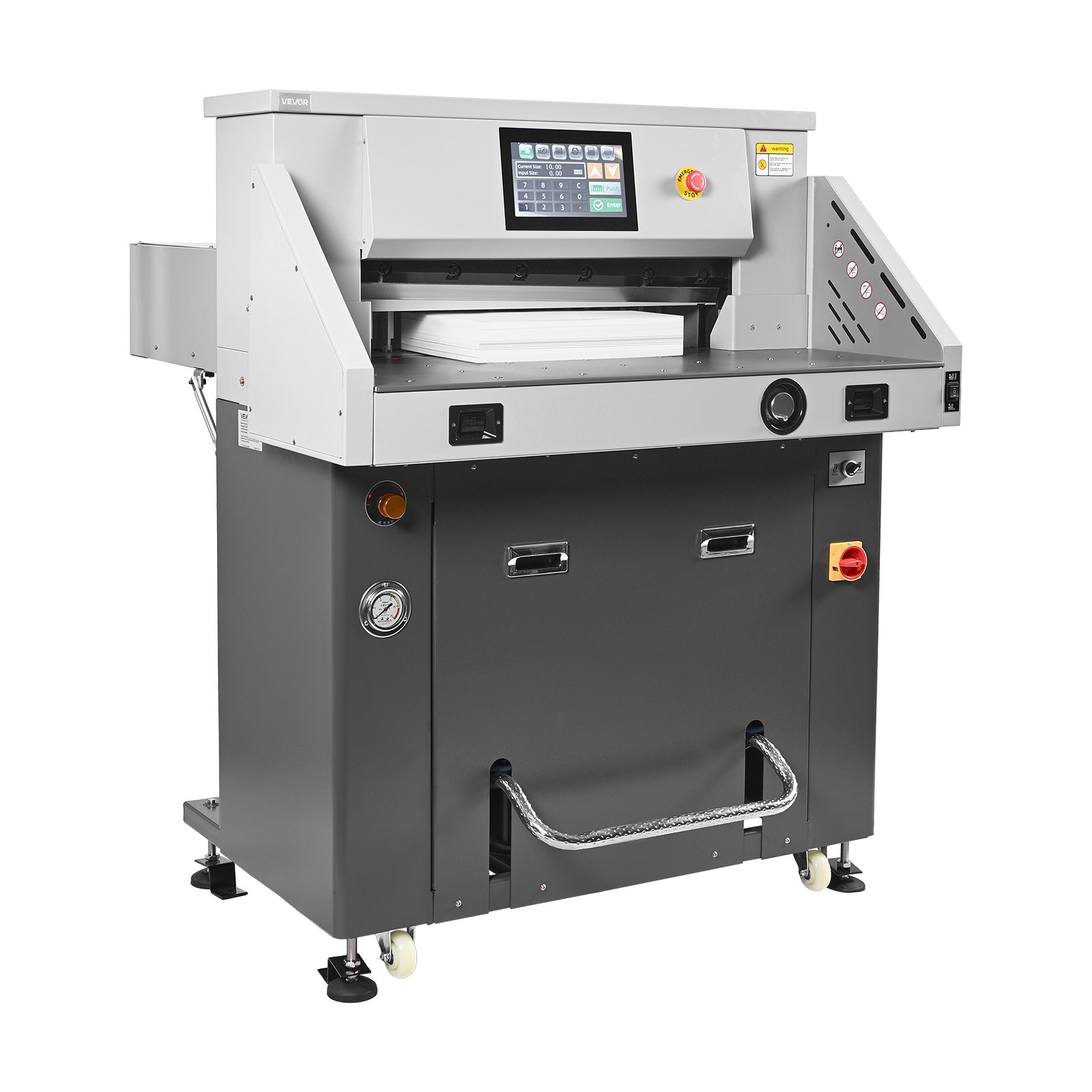 VEVOR Electric Paper Cutter, Metal Hydraulic Paper Cutter Machine, 28 inch Cutting Width, 3.03 inch Cutting Thickness, Large Size Electric Guillotine Trimmer with Infrared Function and Spare Blade