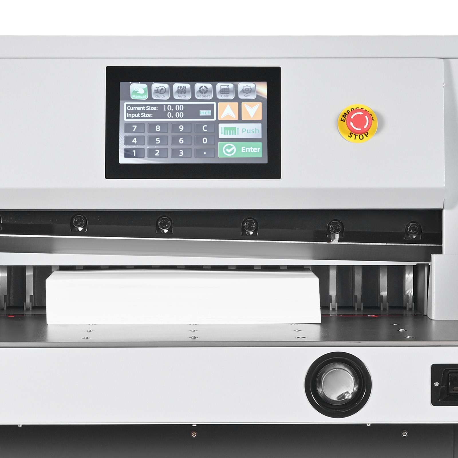VEVOR Electric Paper Cutter, Metal Hydraulic Paper Cutter Machine, 28 inch Cutting Width, 3.03 inch Cutting Thickness, Large Size Electric Guillotine Trimmer with Infrared Function and Spare Blade