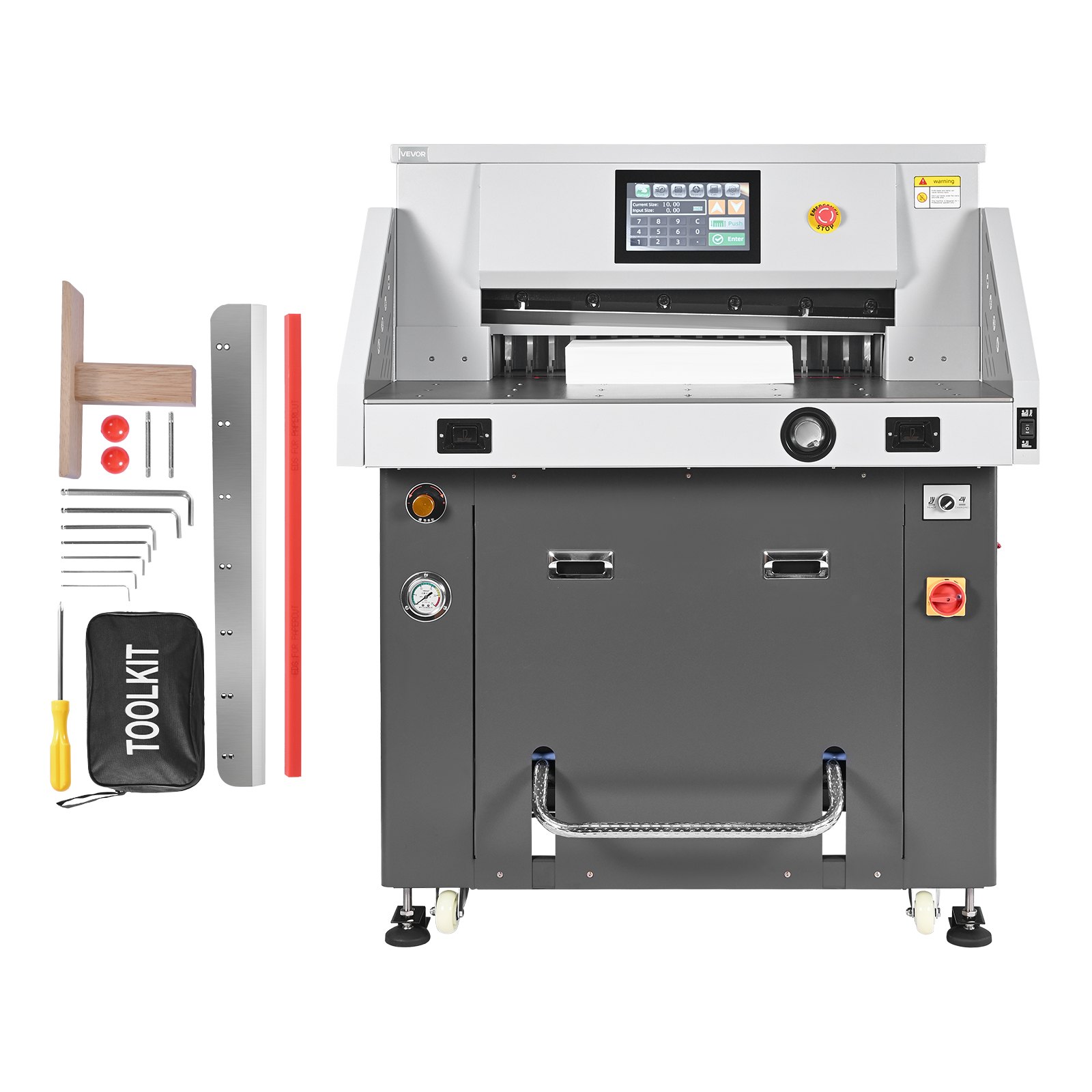 VEVOR Electric Paper Cutter, Metal Hydraulic Paper Cutter Machine, 28 inch Cutting Width, 3.03 inch Cutting Thickness, Large Size Electric Guillotine Trimmer with Infrared Function and Spare Blade