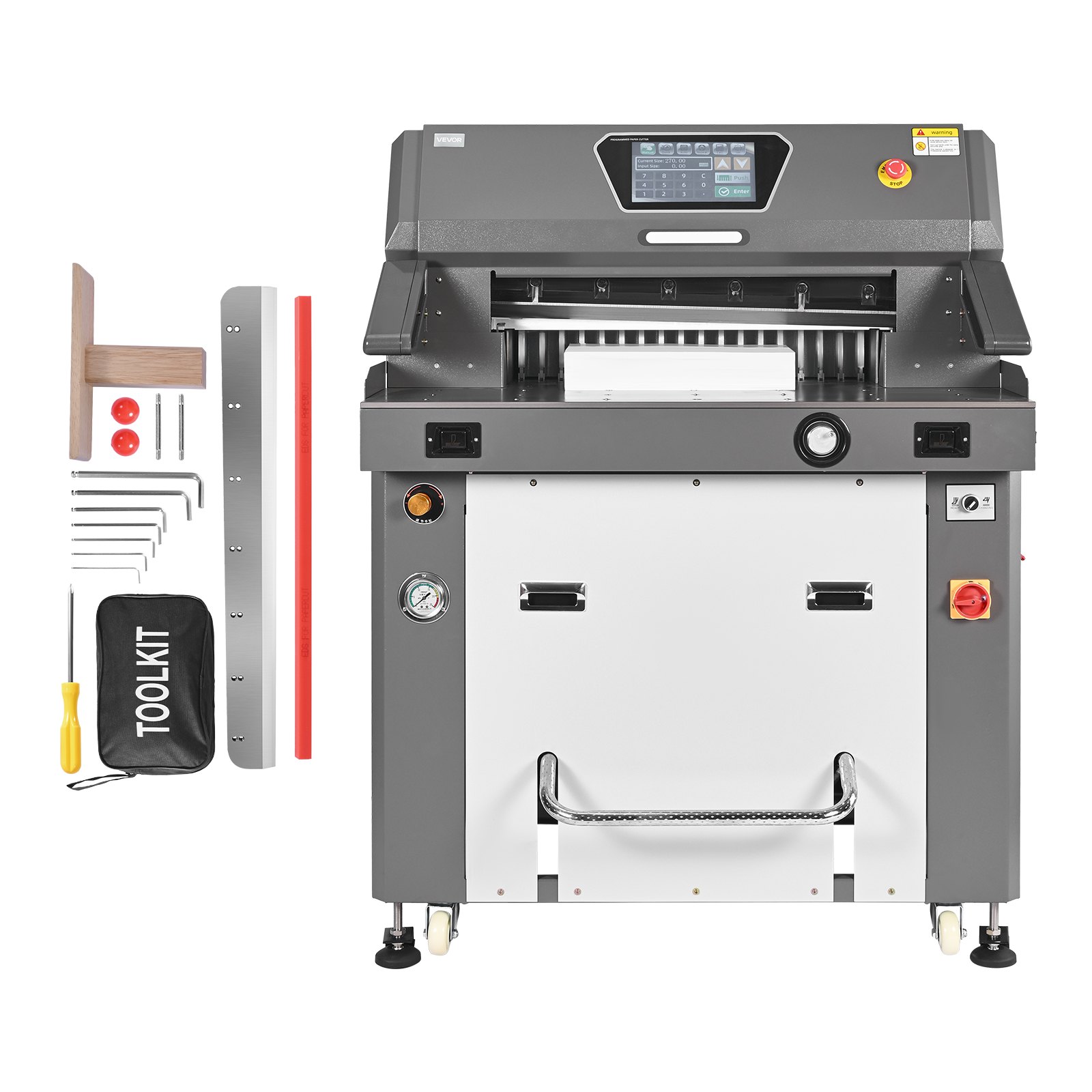 VEVOR Electric Paper Cutter, Metal Hydraulic Paper Cutter Machine, 26 inch Cutting Width, 3.94 inch Cutting Thickness, Large Size Electric Guillotine Trimmer with Infrared Function and Spare Blade
