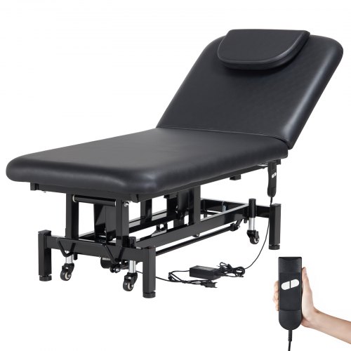 thumbnail image 2 of Saloniture Professional Electric Lift Massage Table – 4-Section Adjustable With Handrests, Black, Wood Construction 2 of 4