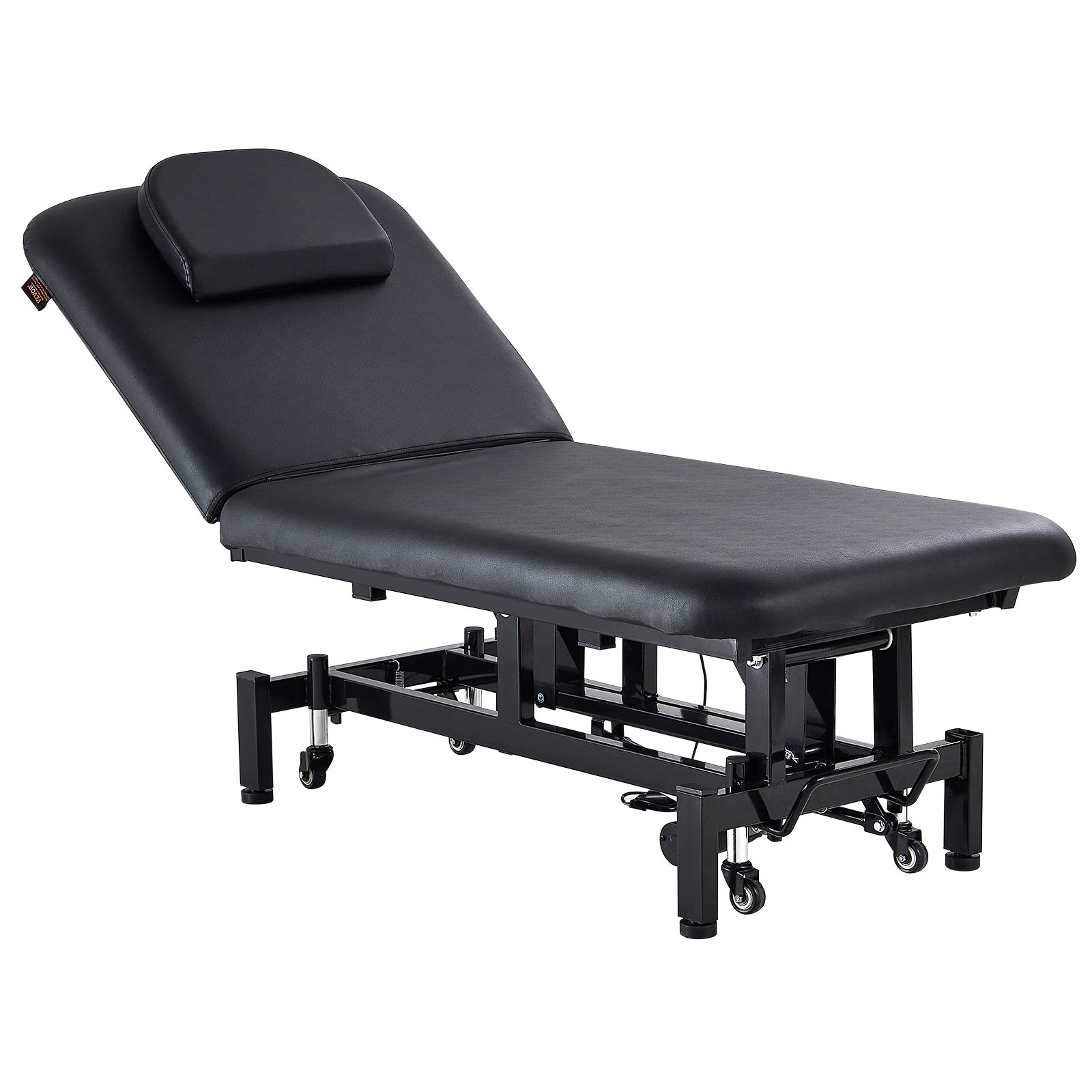 VEVOR Professional Electric Lift Massage Table, 0-45° Adjustable Backrest Medical Table Beauty Bed, Height Adjustable Tattoo Spa Table on Wheels, Electric Massage Table with Headrest, 550LBS