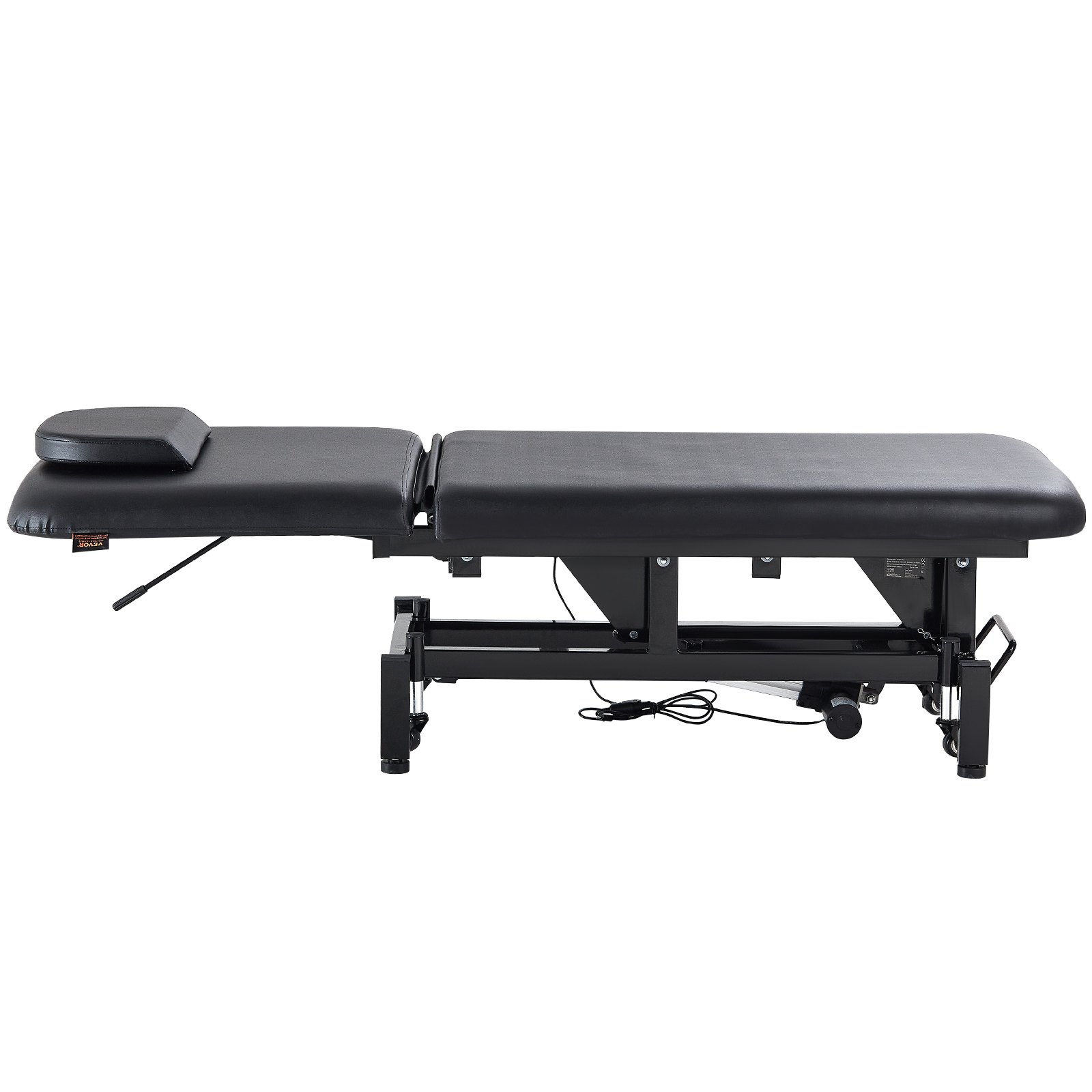 VEVOR Professional Electric Lift Massage Table, 0-45° Adjustable Backrest Medical Table Beauty Bed, Height Adjustable Tattoo Spa Table on Wheels, Electric Massage Table with Headrest, 550LBS
