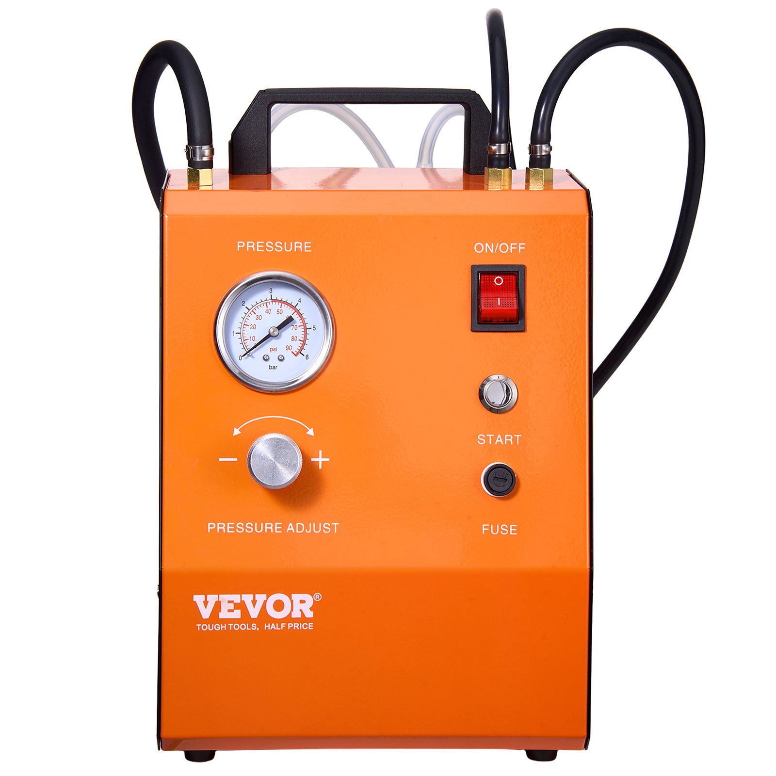 VEVOR Electric Brake Bleeder Kit, Professional 110V Brake Master Cylinder Bleeder Kit with Pressure Gauge & Built-In Air Pump, Versatile Brake Bleeder Adapter Set for Both DC & AC Power