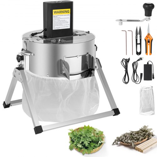 VEVOR Bud Leaf Trimmer, 16 inch Electric and Manual Hydroponic Dry or Wet Plant Trimming Machine, with Sharp Stainless Steel Blades & Solid Metal Gearbox, Twisted Spin Cut for Flowers, Leaves, Herbs