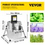 VEVOR Bud Leaf Trimmer, 16 inch Electric and Manual Hydroponic Dry or Wet Plant Trimming Machine, with Sharp Stainless Steel Blades & Solid Metal Gearbox, Twisted Spin Cut for Flowers, Leaves, Herbs