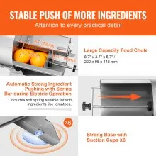 VEVOR Electric Vegetable Slicer, 0-0.5"/0-12mm Thickness Adjustable Commercial Slicer Machine, Convertible to Manual, Stainless Steel Food Cutter Slicing Machine, for Potato, Lemon, Tomato, Apple