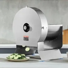 VEVOR Electric Vegetable Slicer, 0-0.5"/0-12mm Thickness Adjustable Commercial Slicer Machine, Convertible to Manual, Stainless Steel Food Cutter Slicing Machine, Large Feed Port for Potato, Tomato