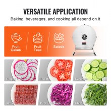 Elektrický krájač zeleniny VEVOR, 0-0,5"/0-12 mm nastaviteľný komerčný stroj na krájanie, konvertibilný na ručný, nerezový krájač potravín, veľký plniaci port na zemiaky, paradajky