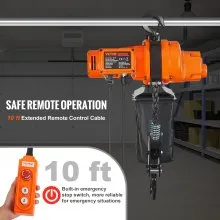 VEVOR Electric Chain Hoist Single Phase Crane Hoist 2200 lbs Load 10 ft Lifting
