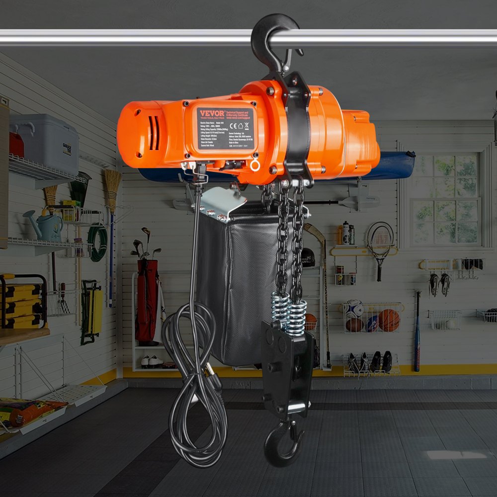 VEVOR Electric Chain Hoist Single Phase Crane Hoist 997.9 kg Load 304.8 cm Lifting