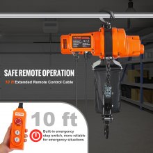 VEVOR Electric Chain Hoist Single Phase Crane Hoist 2200 lbs Load 10 ft Lifting