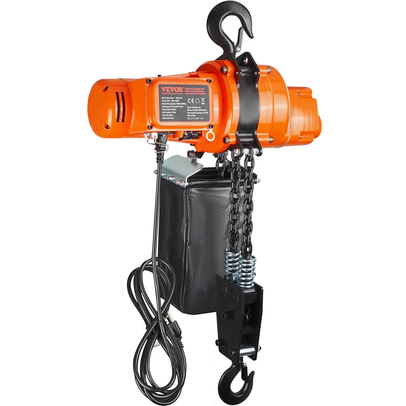 VEVOR Electric Chain Hoist Single Phase Crane Hoist 997.9 kg Load 304.8 cm Lifting