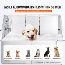 VEVOR 1.27M Pet Dog Bathing Station Electric Height Adjustment, Professional Stainless Steel Dog Grooming Tub w/ Soap Box, Faucet,Rich Accessory,Bathtub for Multiple Pets, Washing Sink for Home(Right)