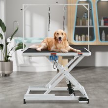 VEVOR 50" Electric Pet Grooming Table, Heavy Duty Dog Grooming Arm for Large Dogs, Height Adjustable Dog Grooming Station, Anti Slip Tabletop/Dog Grooming Station, Max Bearing 400LBS