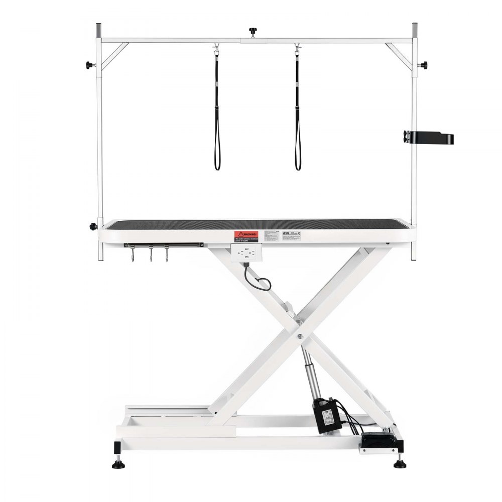 VEVOR Electric Pet Grooming Table, 50 inch Heavy Duty Dog Grooming Station, Upgraded Professional Stand for Large Dogs, Bathing, Trimming, Drying, Height Adjustable, 400 lbs Load, Hooks & Storage Rack