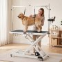 VEVOR Electric Pet Grooming Table, 50 inch Heavy Duty Dog Grooming Station, Upgraded Professional Stand for Large Dogs, Bathing, Trimming, Drying, Height Adjustable, 400 lbs Load, Hooks & Storage Rack