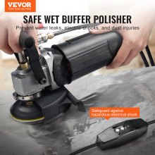 VEVOR Wet Stone Polermaskin 4-tums elektrisk granitpolerare med 6 hastigheter och 7 pads