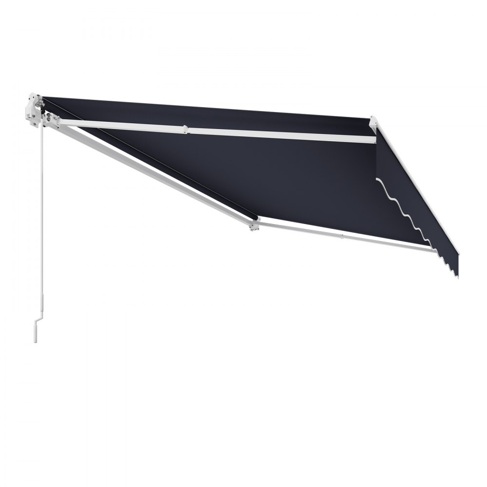 VEVOR Electric Retractable Awning, 9.8' x 8.2' Motorized Patio Awning, Sunshade Shelter with Remote Controller & Manual Crank Handle, Waterproof Polyester Fabric for Outdoor Deck, Balcony, Yard, Gray