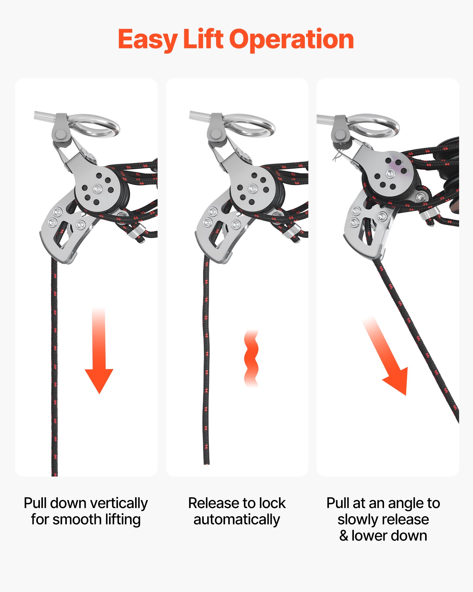 VEVOR Hard Top Remover Lift, 99.79 kg, Jeep Hardtop Removal Storage Roof Hoist with Anti-Drop System, Easy One-Person Operation, Support 8-16 in Ceiling, for 2-Door & 4-Door Jeep Wrangler JK JL & Ford