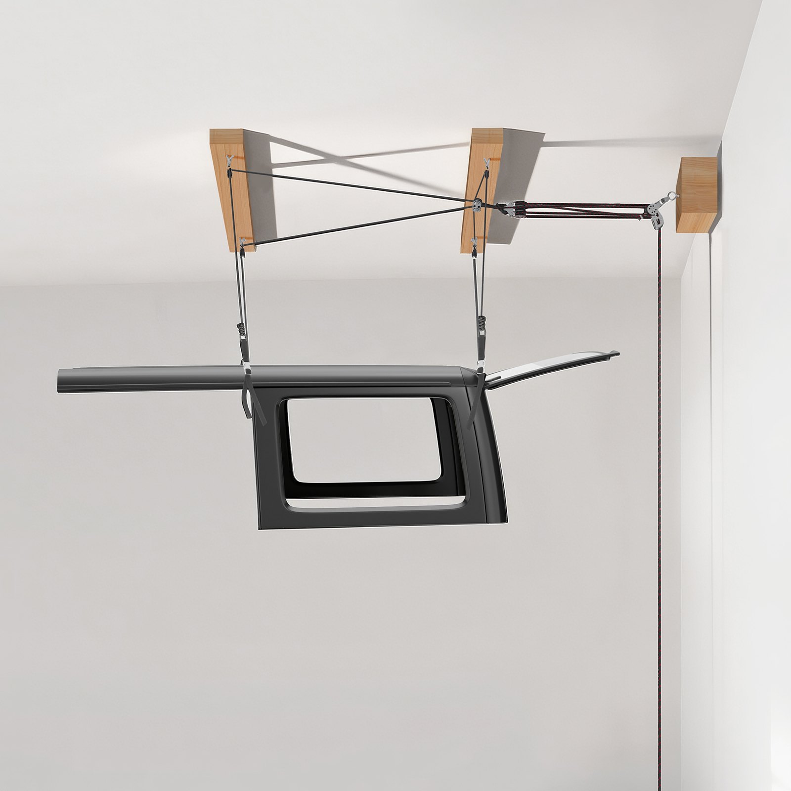 VEVOR Hard Top Remover Lift, 99.79 kg, Jeep Hardtop Removal Storage Roof Hoist with Anti-Drop System, Easy One-Person Operation, Support 8-16 in Ceiling, for 2-Door & 4-Door Jeep Wrangler JK JL & Ford