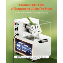 800W Commercial Electric Sugar Cane Juicer 661LBS/H 4 Rollers 2.4" Inlet