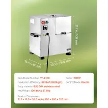 800W Commercial Electric Sugar Cane Juicer 661LBS/H 4 Rollers 2.4" Inlet