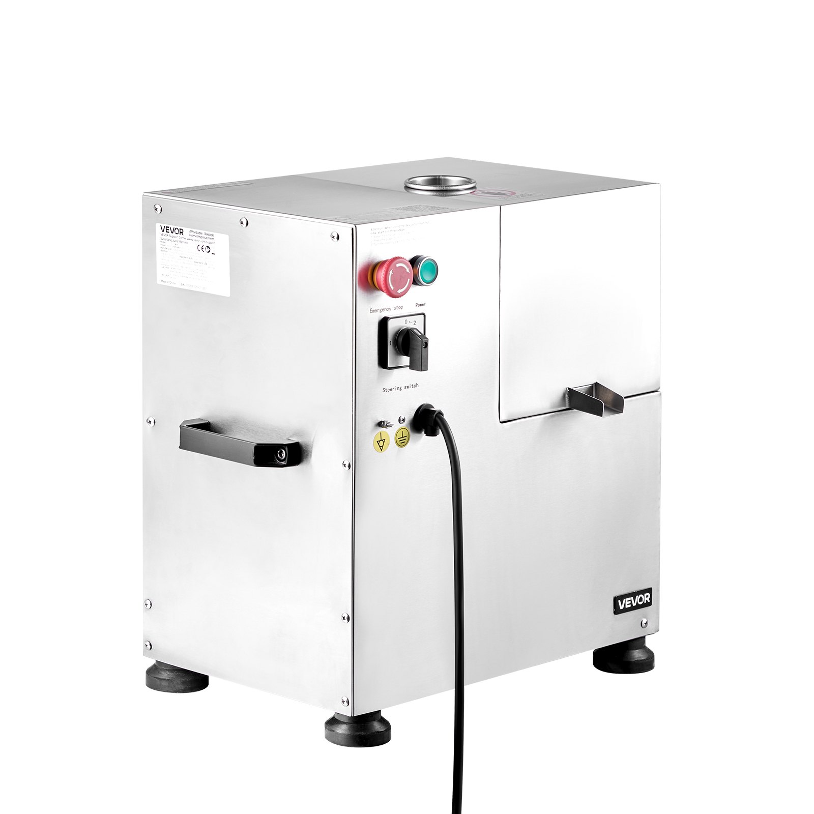 VEVOR Commercial Sugar Cane Juicer, 800W Electric Sugarcane Juicer Machine with 300KG/H High Output, 4 Stainless Steel Rollers, Sugar Cane Press Juice Extractor Squeezer for Home/Commercial Use