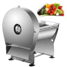 VEVOR Electric Food Slicer, 10In Manual Vegetable Fruit Slicer, 0-0.4 In Adjustable Thickness Fruit Slicer Machine with Removable Stainless Steel Blade, Non-Slip Feet Commercial Food Slicer, Silver