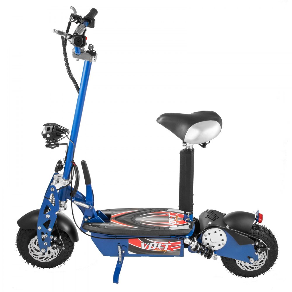 Folding Electric Scooter with Large Wheels, Powerful 48v 1000w Motor Blue