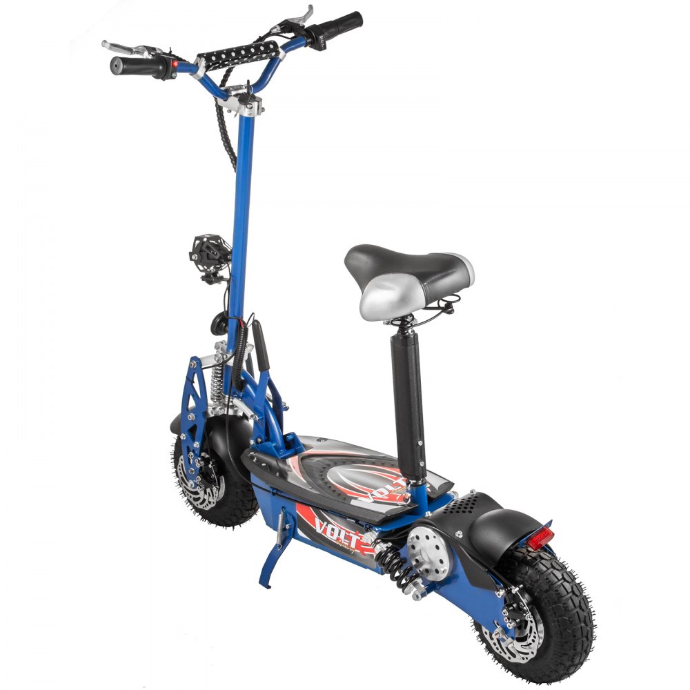 Folding Electric Scooter with Large Wheels, Powerful 48v 1000w Motor Blue