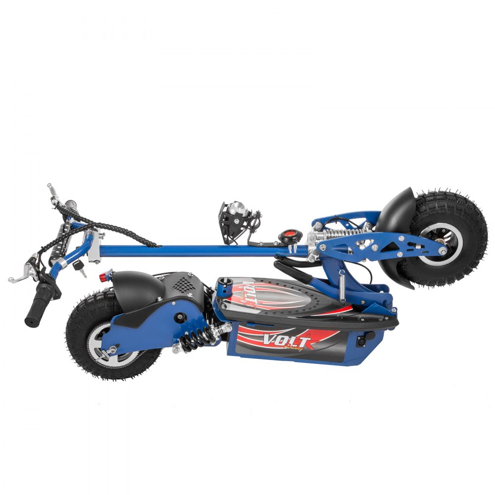 Folding Electric Scooter with Large Wheels, Powerful 48v 1000w Motor Blue