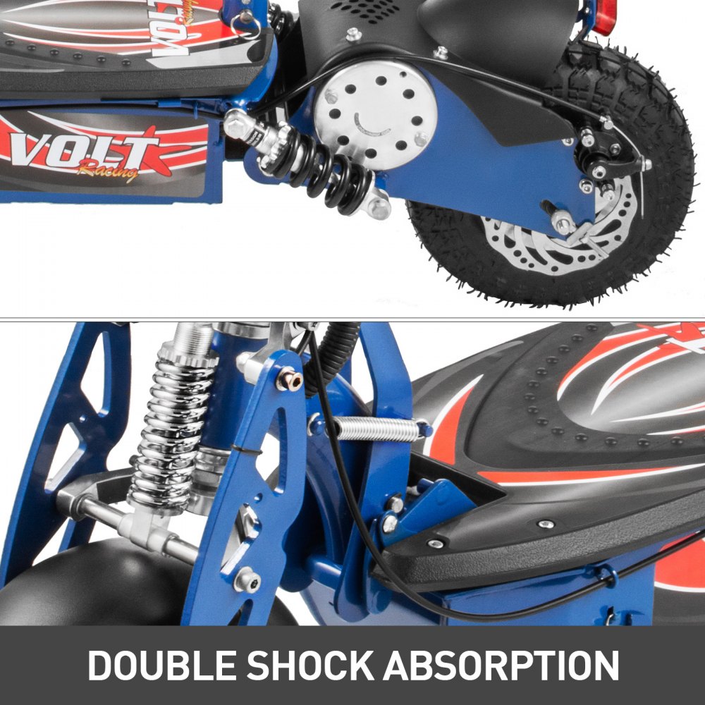 Folding Electric Scooter with Large Wheels, Powerful 48v 1000w Motor Blue
