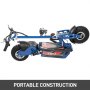 Folding Electric Scooter with Large Wheels, Powerful 48v 1000w Motor Blue