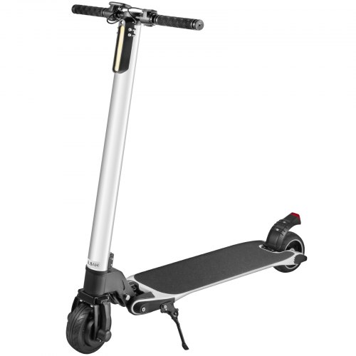 White Folding Electric Scooter with 5" Large Wheels, Powerful 24v 300w Motor 8800mAH Battery
