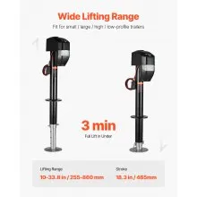 Electric Trailer Jack 5000 lbs Power Tongue Jack for RV Trailer & Camper Black With Remote Control