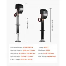 Electric Trailer Jack 5000 lbs Power Tongue Jack for RV Trailer & Camper Black With Remote Control