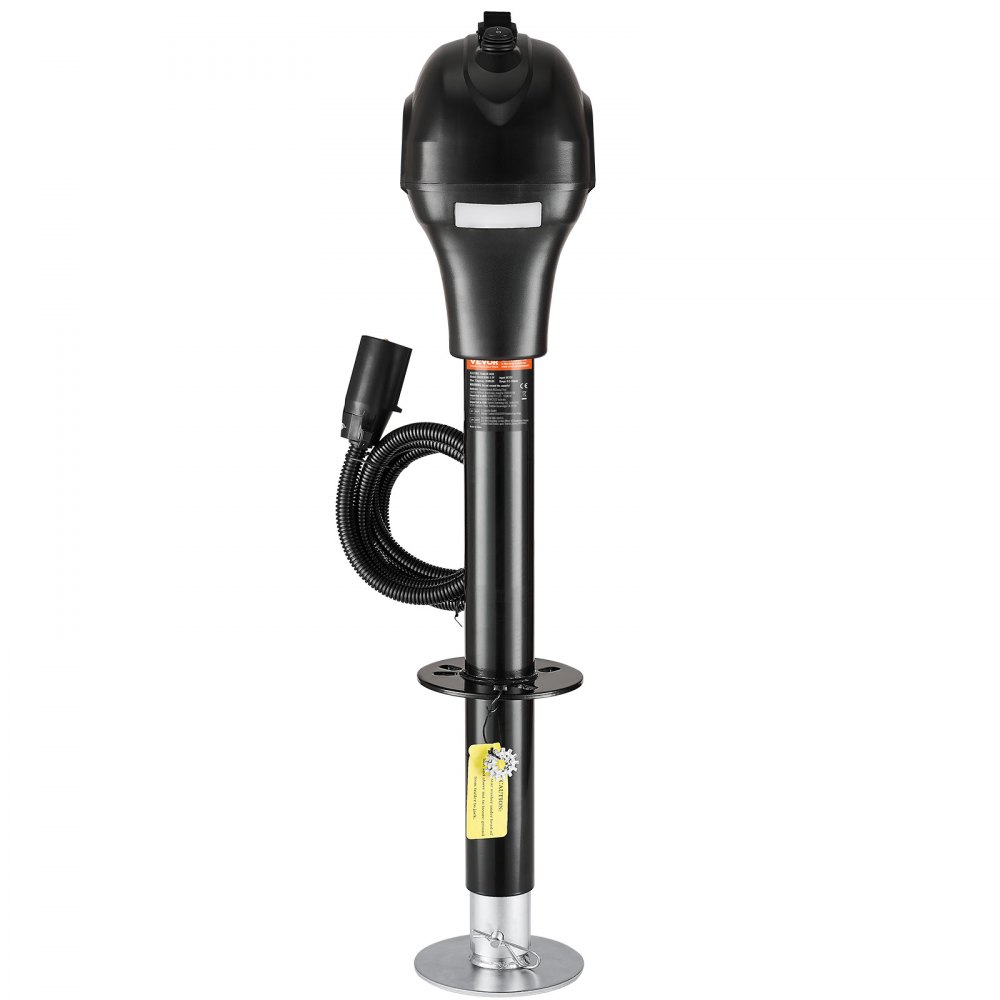 VEVOR Electric Trailer Jack, 3500 lbs, Heavy Duty RV Electric Power Tongue Jack with 7-pin Connector, Manual Crank Handle & Weatherproof Jack Cover, 9.5"-27.5" Lift, for Trailers, Campers & RVs, Black