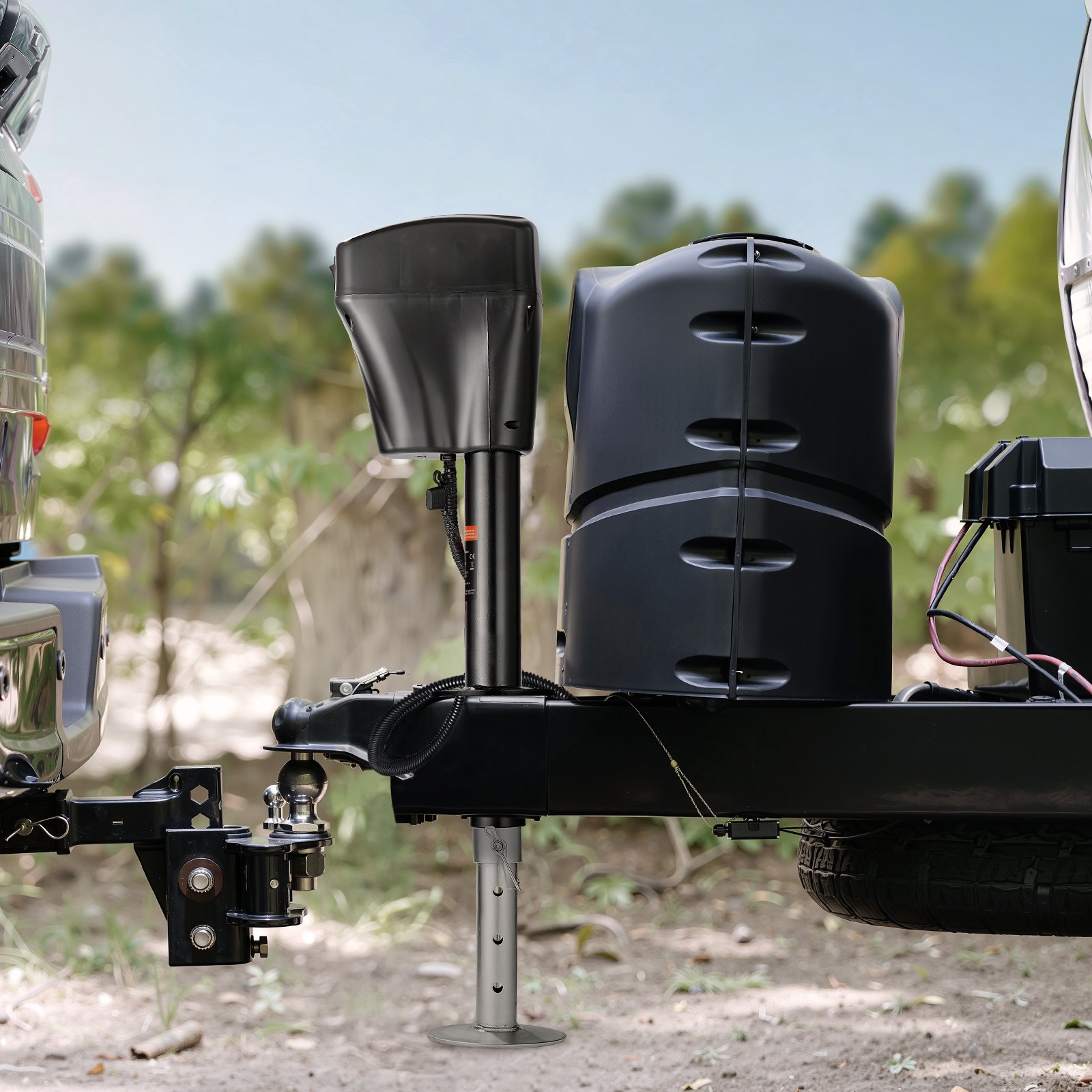 VEVOR Electric Trailer Jack, 5000 lbs, Heavy Duty RV Electric Power Tongue Jack with 7-pin Connector, Manual Crank Handle & Weatherproof Jack Cover, 10"-28.3" Lift, for Trailers, Campers & RVs, Black