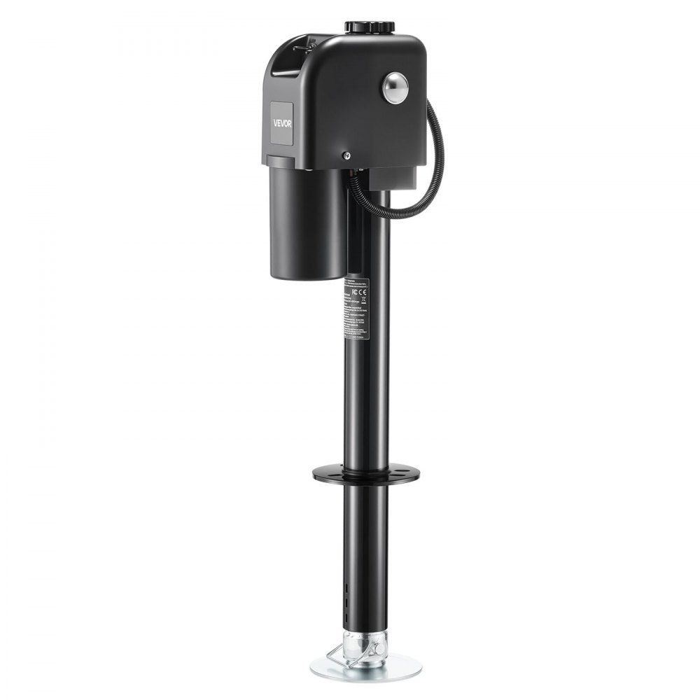 VEVOR Electric Trailer Jack, 7500 lbs Capacity, Electric Power Tongue Jack with Waterproof Protective Cover & LED Light for Travel Trailer, Camper, RV, 9.84-27.84 in Lift, 12V DC with Wiring, Black