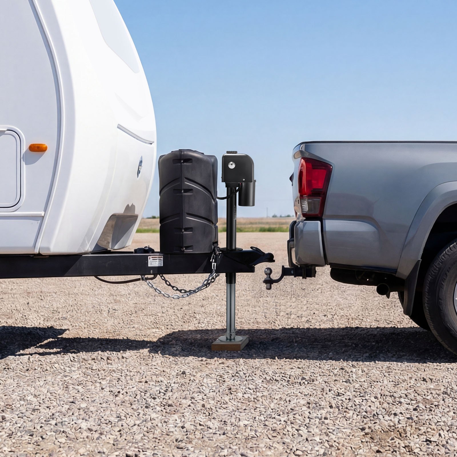 VEVOR Electric Trailer Jack, 7500 lbs Capacity, Electric Power Tongue Jack with Waterproof Protective Cover & LED Light for Travel Trailer, Camper, RV, 9.84-27.84 in Lift, 12V DC with Wiring, Black