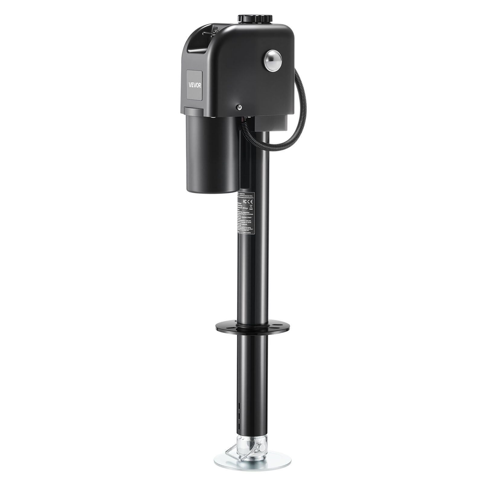 VEVOR Electric Trailer Jack, 7500 lbs Capacity, Electric Power Tongue Jack with Waterproof Protective Cover & LED Light for Travel Trailer, Camper, RV, 9.84-27.84 in Lift, 12V DC with Wiring, Black
