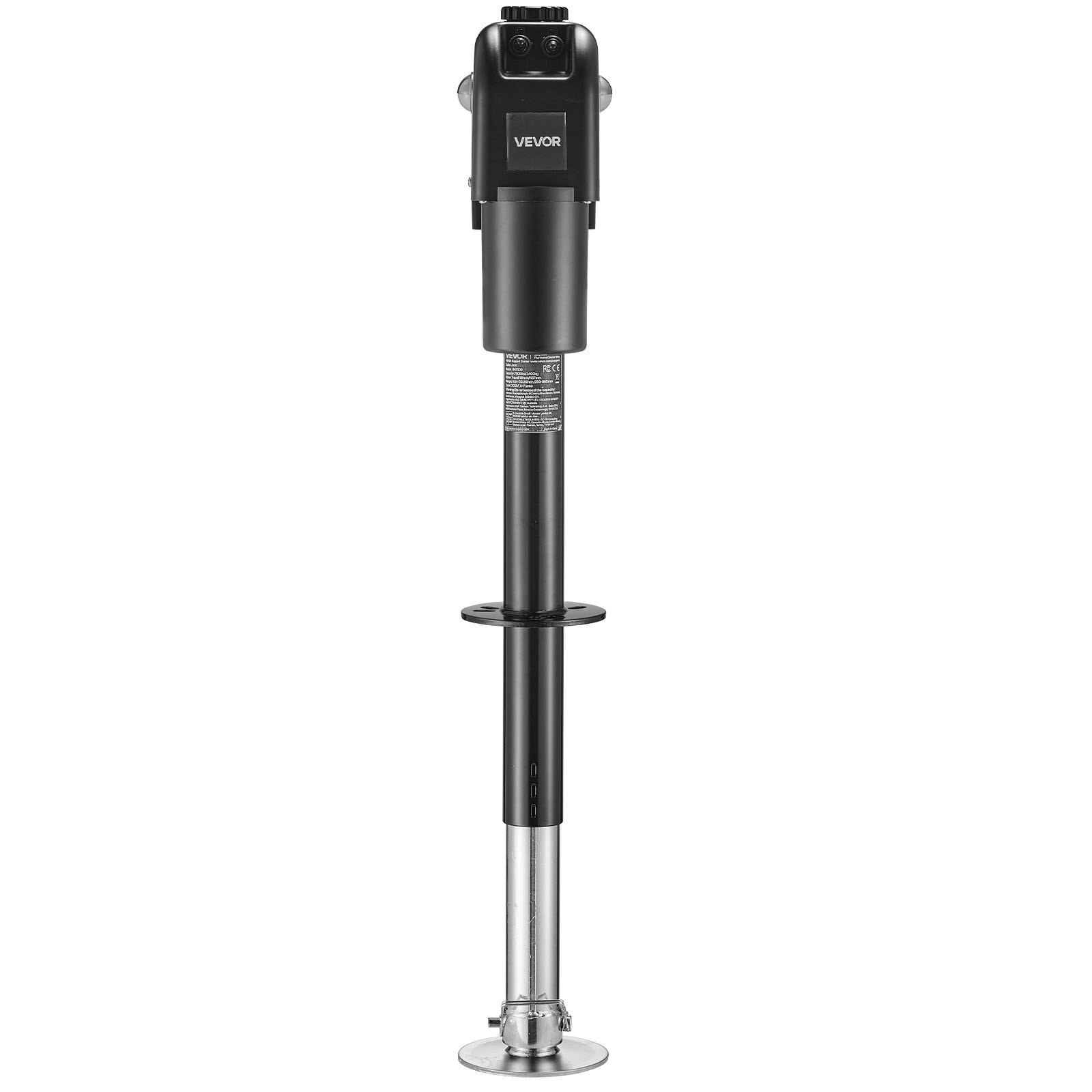 VEVOR Electric Trailer Jack, 7500 lbs Capacity, Electric Power Tongue Jack with Waterproof Protective Cover & LED Light for Travel Trailer, Camper, RV, 9.84-27.84 in Lift, 12V DC with Wiring, Black